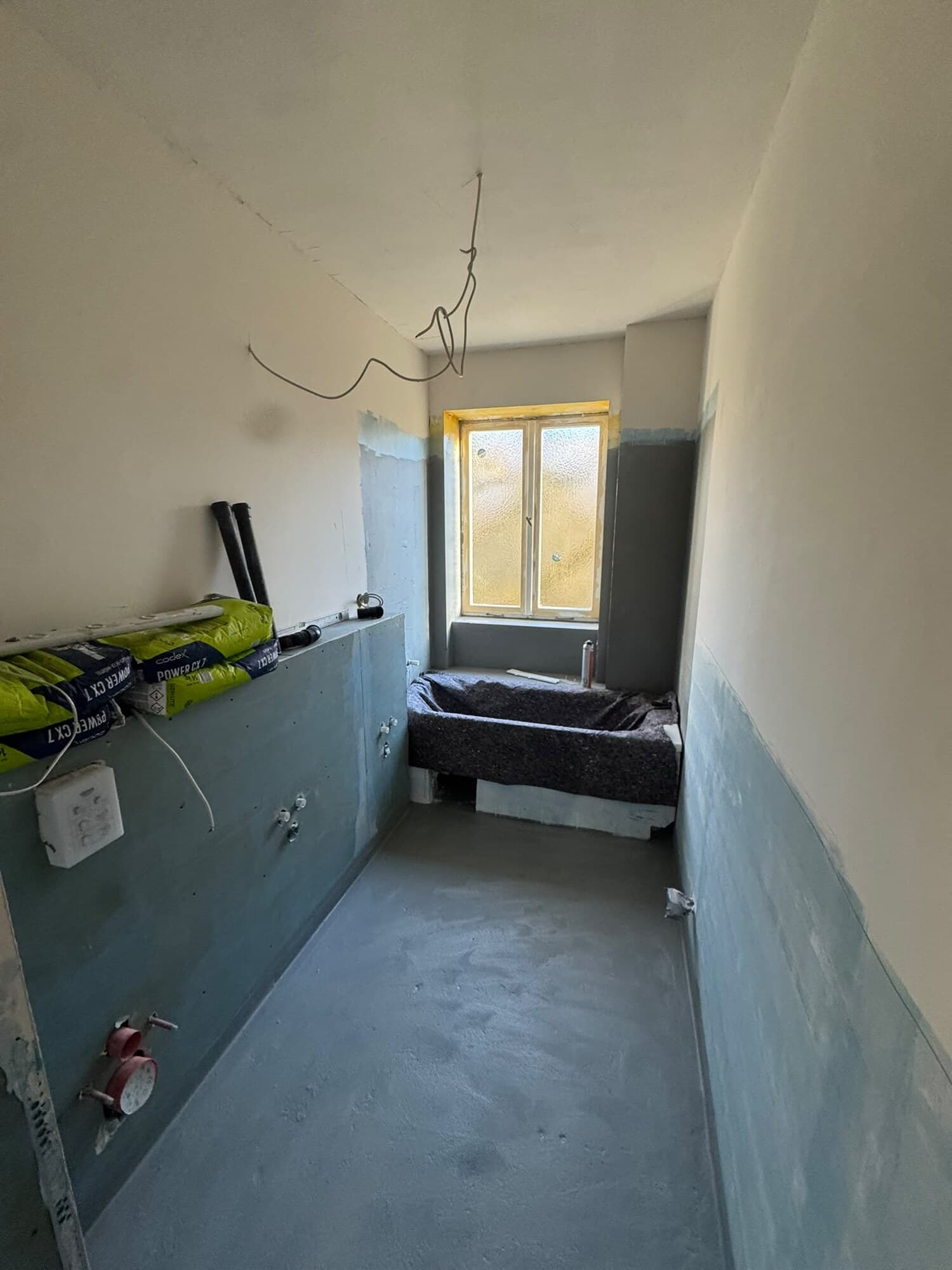 Sanitärinstallation während der Arbeiten